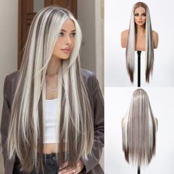 Women’s Wig 30-Inch Gradient Blonde and Brown Straight
